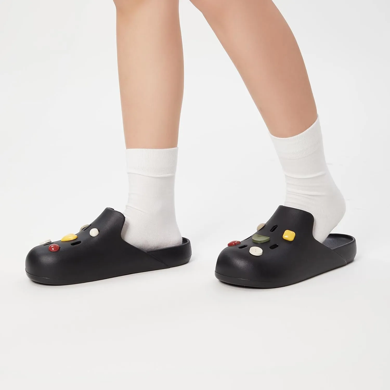 utune Cute Platform Clogs for Women Summer Garden Shoes Men Beach Pool Sandals House Slippers Bathroom Water Shoes Thick Sole Non Slip Clogs Slippers