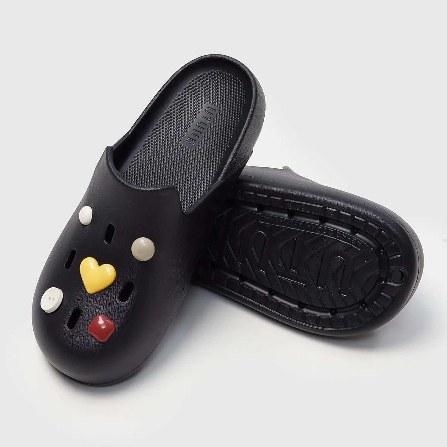 utune Cute Platform Clogs for Women Summer Garden Shoes Men Beach Pool Sandals House Slippers Bathroom Water Shoes Thick Sole Non Slip Clogs Slippers
