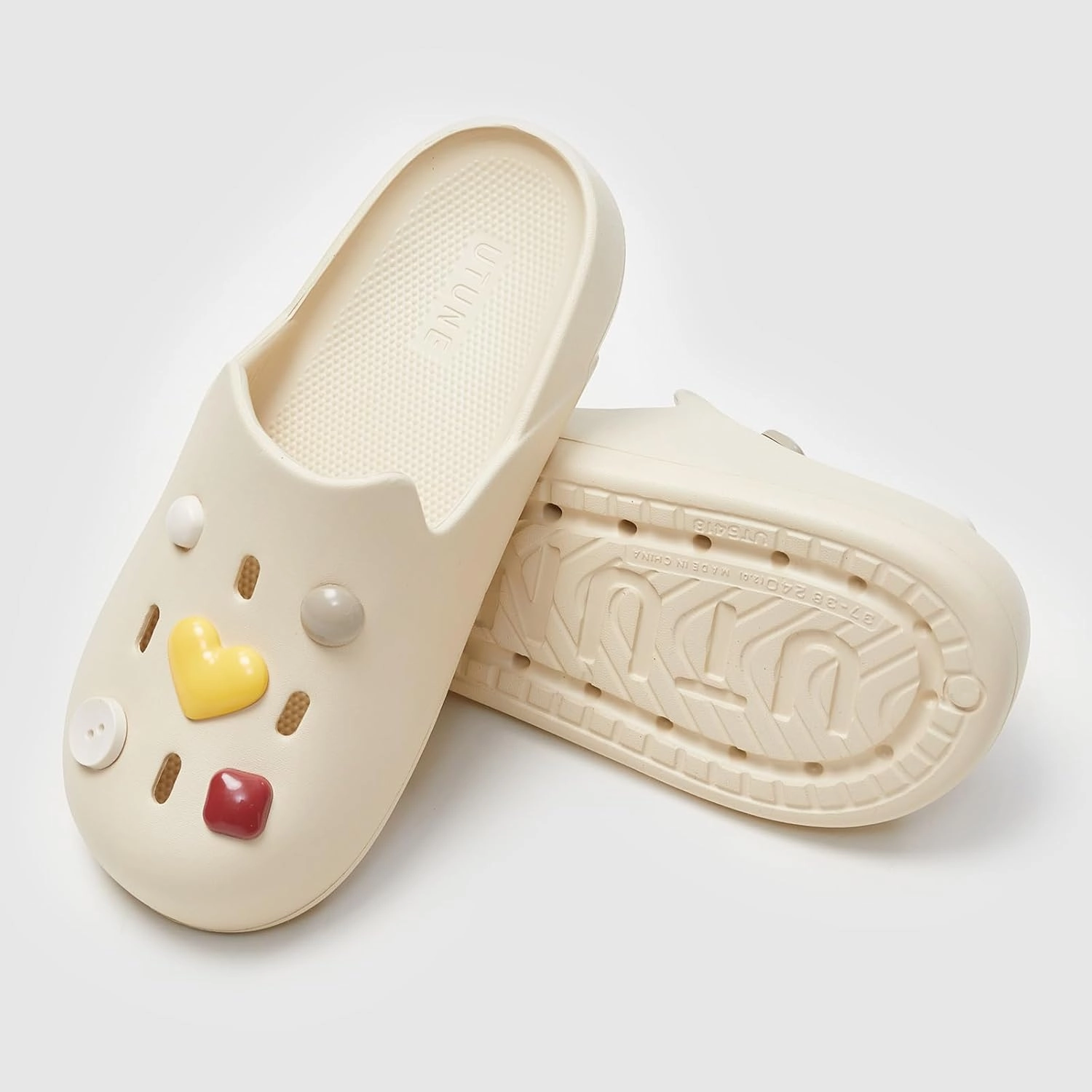 utune Cute Platform Clogs for Women Summer Garden Shoes Men Beach Pool Sandals House Slippers Bathroom Water Shoes Thick Sole Non Slip Clogs Slippers