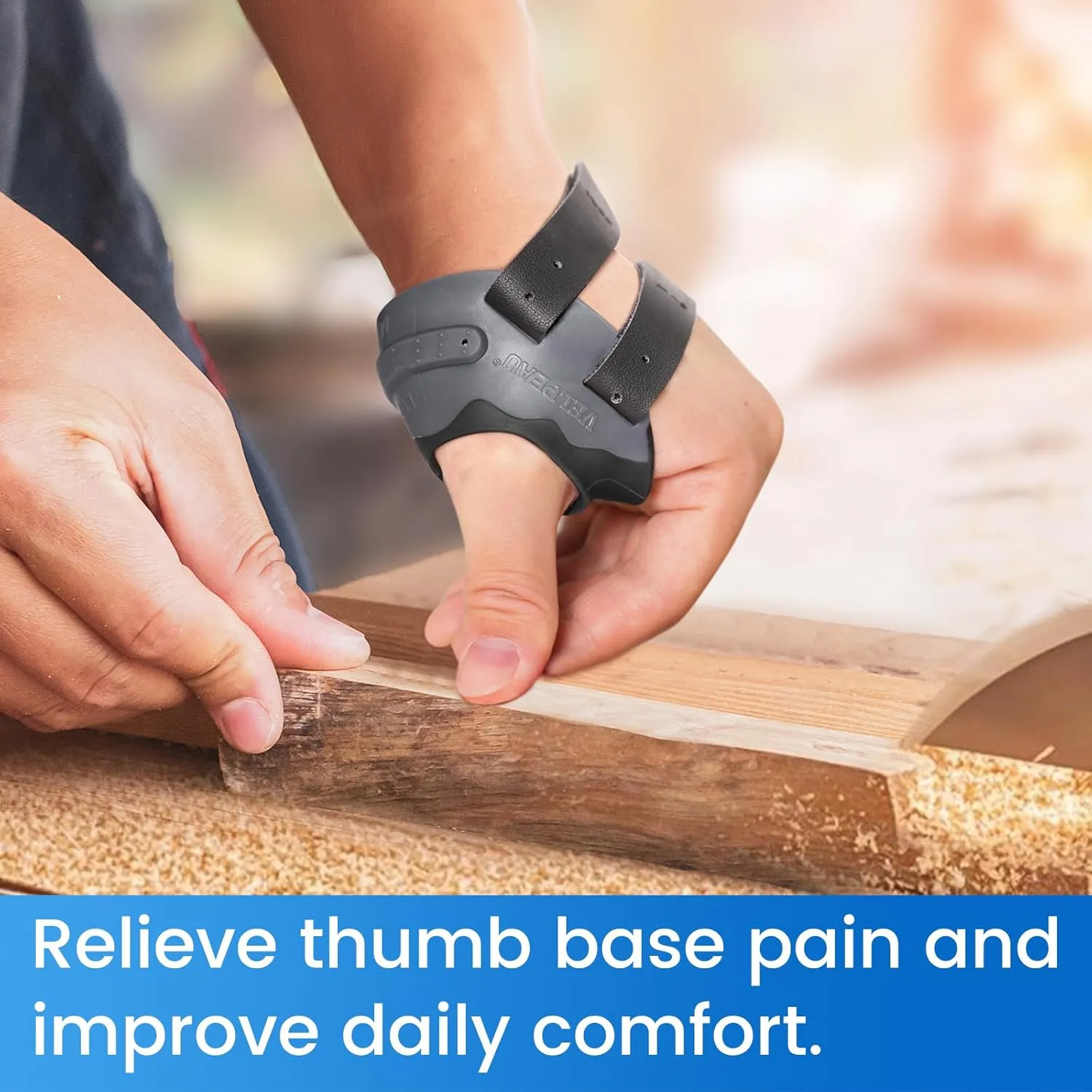 Velpeau CMC Thumb Brace for Osteoarthritis - with Shape-memory Restriction Splint, CMC Joint Stabilizer, Basal Thumb Arthritis Pain Relief and Support for Women and Men (Black, Left Hand, Medium)