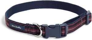 Vera Bradley Women's Recycled Lighten Up Water-repellent Adjustable Pet Collar, Tartan Plaid, Medium