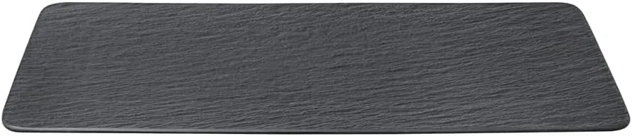 Villeroy & Boch Manufacture Rock Rectangular Serving, Beautifully Shaped Presentation, Premium Porcelain, Dishwasher Safe, Black