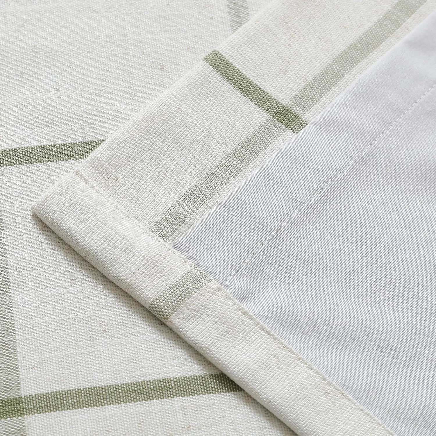 Vision Home Sage Green Plaid Linen Pinch Pleated Full Blackout Curtains Checkered Thermal Insulated Window Panels 95 inch for Bedroom Living Room Darkening Rustic Pleat Drapes with Hooks 40" Wx95 Lx2