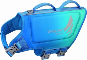VIVAGLORY Lightweight Dog Life Jacket, Pet Life Preserver Life Vest Skin-Friendly Neoprene for Large Dogs with D-Ring and Quick Release Buckle, Turquoise