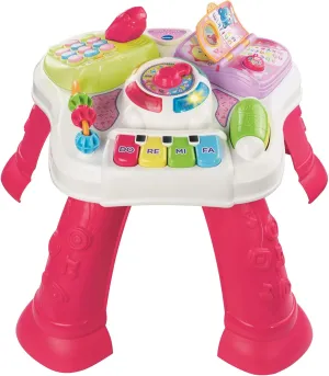 VTech Play & Learn Baby Activity Table, Baby Play Centre, Educational Baby Musical Toy with Shape Sorting, Sound Toy with Music Styles for Babies & Toddlers from 6 Months , Boys & Girls, Pink