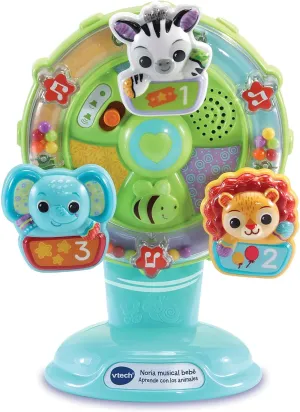 VTech VTech-80-165967 Musical Ferris Wheel Learn with Animals, Baby Highchair Toy  6 Months, ESP Version, Color, Single (3480-165967), 1 Ferris Wheel.