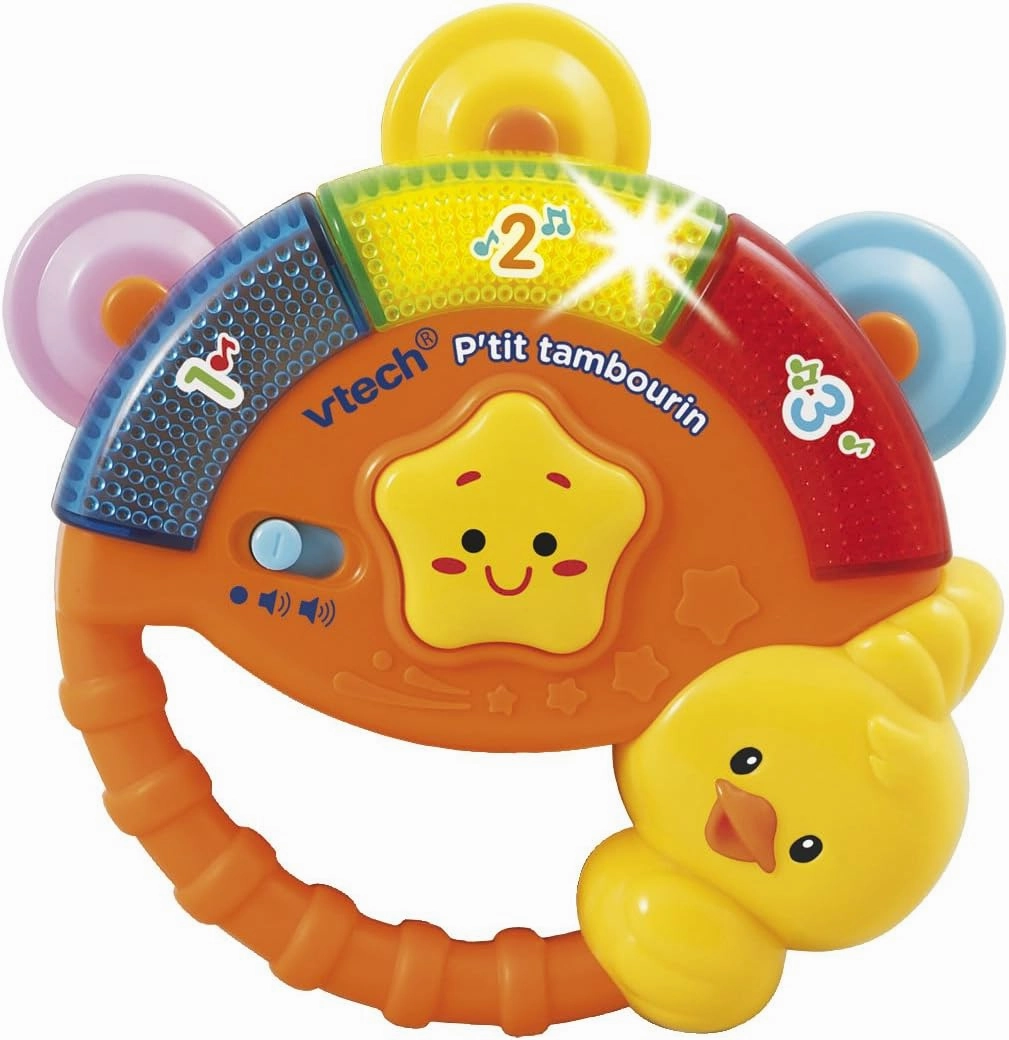 VTech - Little Tambourine, Baby Musical Instrument, Interactive Tambourine Rattle, Fine Motor Skills Game, Musical Learning Toy, Baby Gift from 3 Months