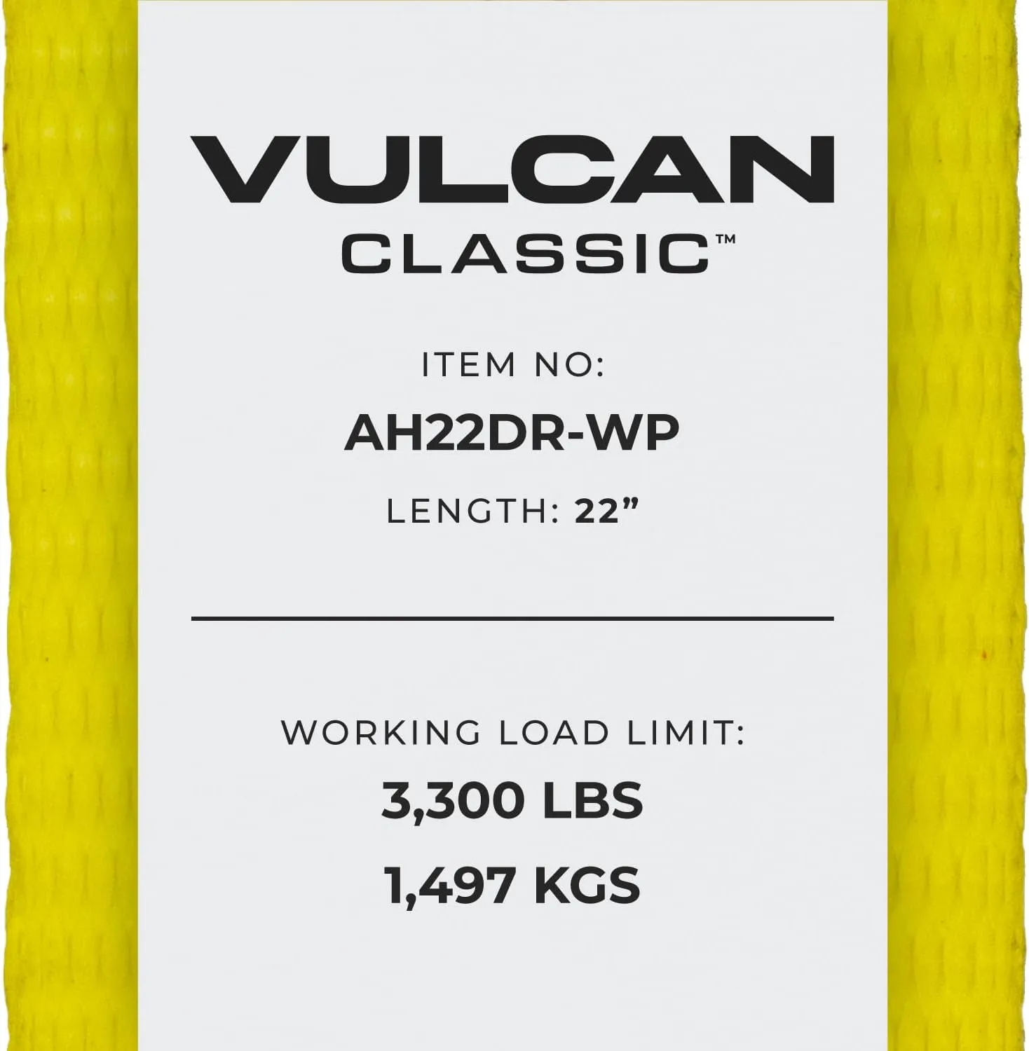 VULCAN Tie Down Axle Straps with Wear Pad - 4 Pack - Classic Yellow - 3,300 Pound Safe Working Load