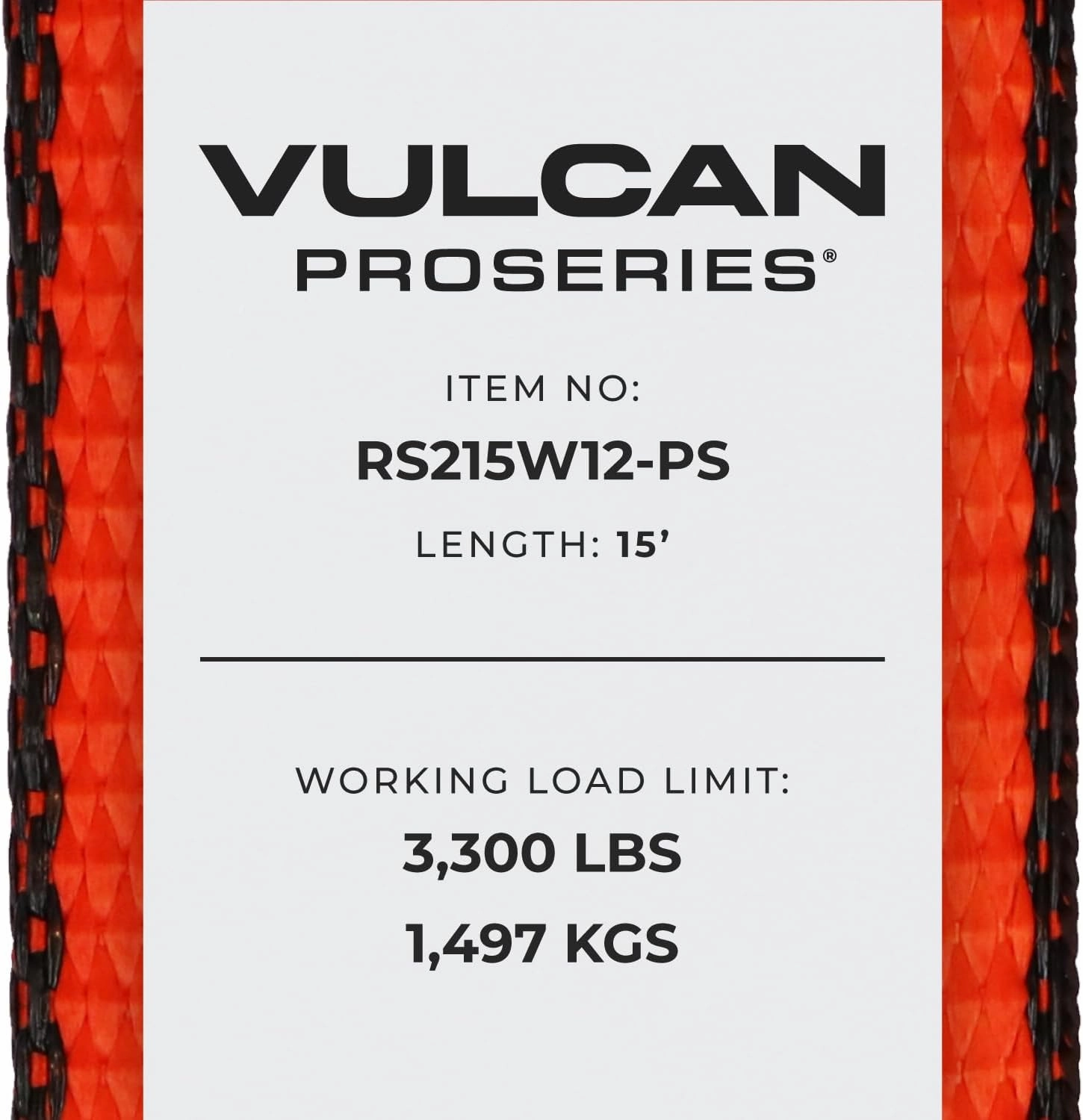 VULCAN Ratchet Strap with Wire Hooks - 2 Inch x 15 Foot - 4 Pack - PROSeries - 3,300 Pound Safe Working Load