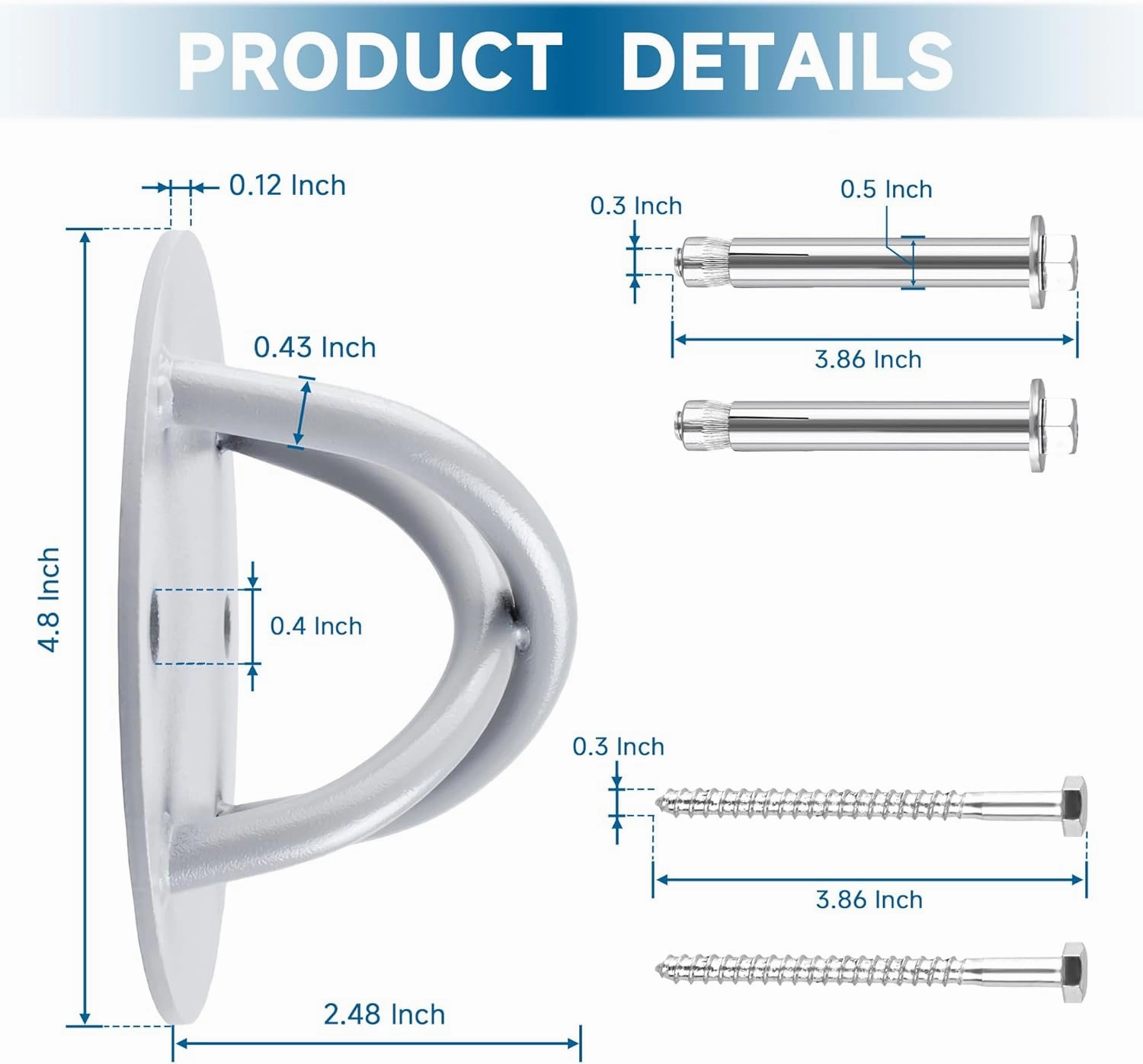 Wall and Ceiling Mount Bracket for Suspension Straps, Gymnastic Rings, Yoga Swings & Hammock Resistance Band Battle Rope