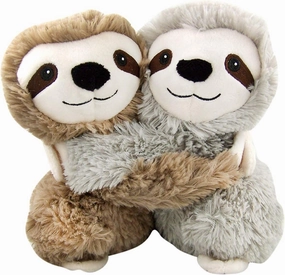 warmies Hugs Duo, Microwavable & Weighted Stuffed Animals, Sloth - Heated Stuffed Animal Plushie for Warmth & Comfort - Cute Soft Plush Toys for Adults & Children (Boys, Girls, Babies & Toddlers)