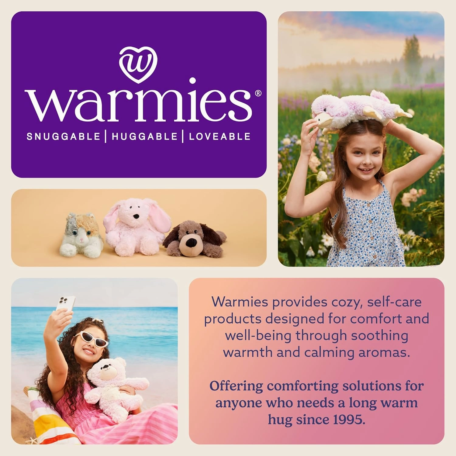 warmies Junior Microwavable & Weighted Stuffed Animals, Sloth - Heated Stuffed Animal Plushie for Warmth & Comfort - Cute Soft Plush Toys for Adults & Children (Boys, Girls, Babies & Toddlers)