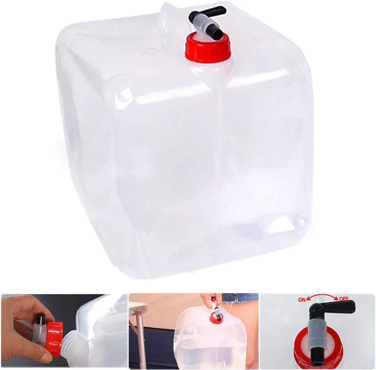 Water Container,Camping Water containers, Water Container Camping Folding Drinking Water Storage Container Collapsible Water Bag Pouch Car Water Tank Beverage Bucket for Hiking Picnic BBQ (Size : 15L