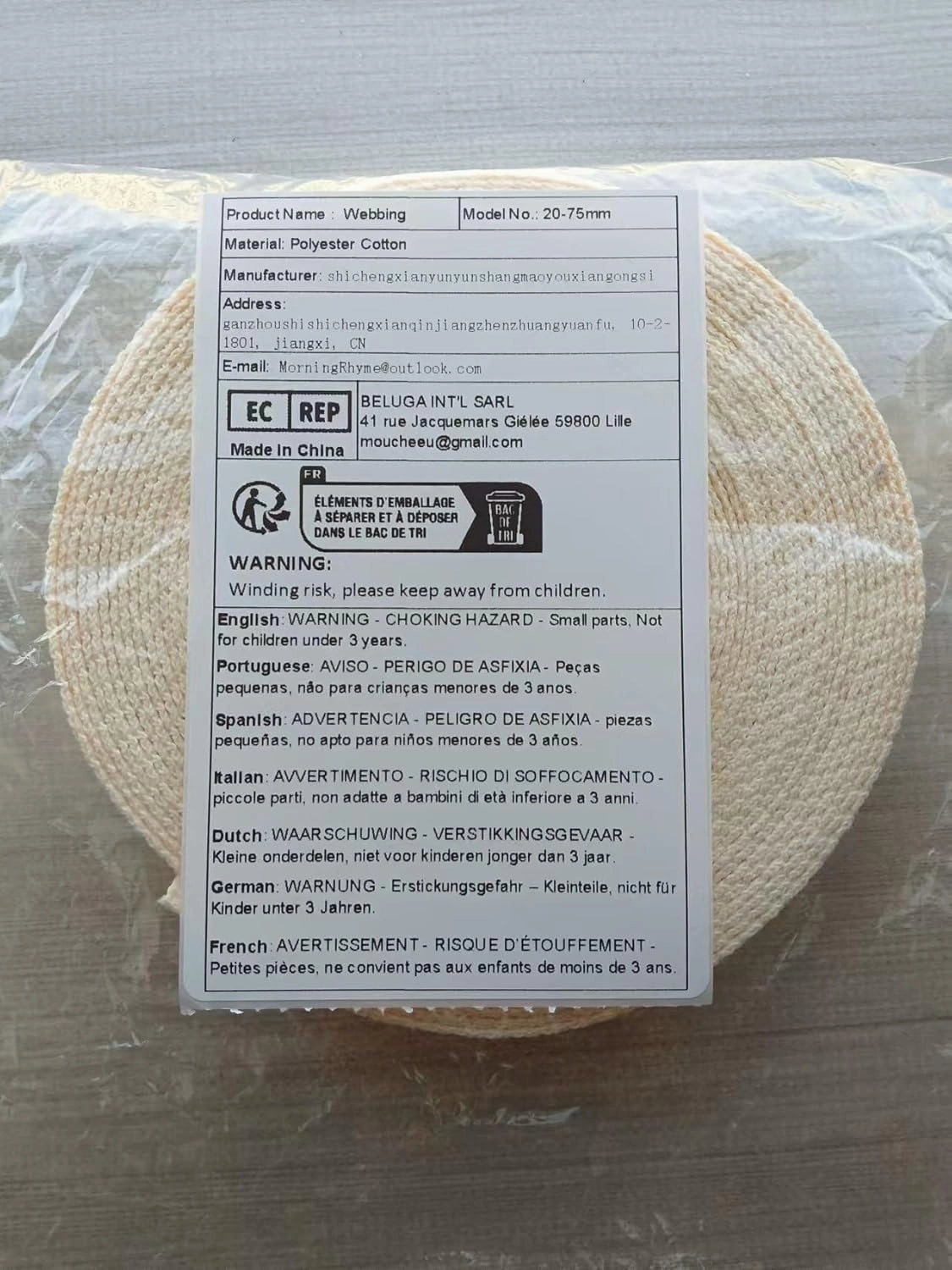 Webbing Strap, Upholstery Cotton Webbing for Bag Straps Rucksack Backpacks Luggage Cargo Strapping Belts, 10 Yards/lot