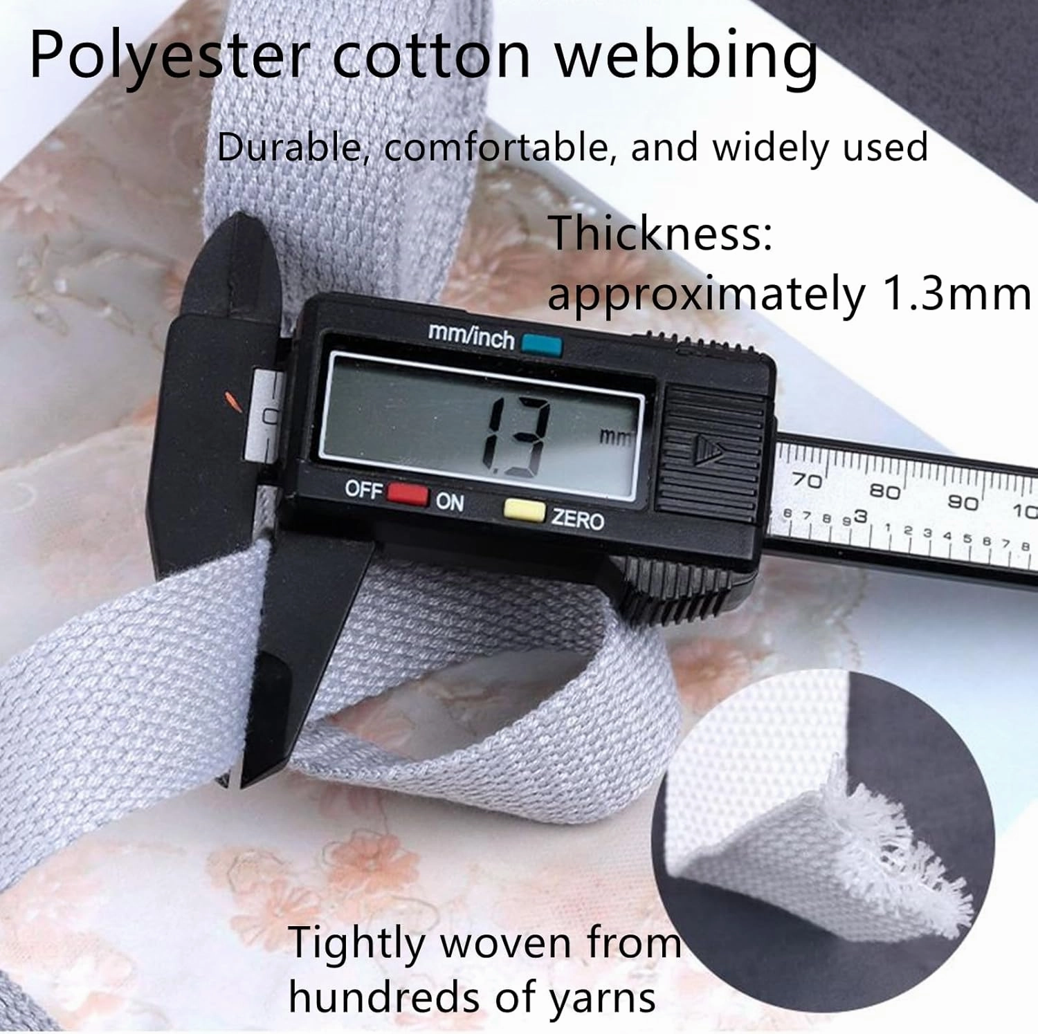 Webbing Strap, Upholstery Cotton Webbing for Bag Straps Rucksack Backpacks Luggage Cargo Strapping Belts, 10 Yards/lot