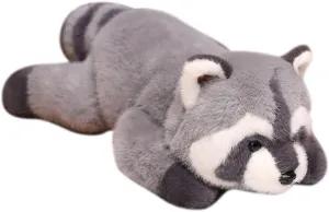 Weighted Raccoon Stuffed Animals,17 Inch Soft Raccoon Plush Toys Cute Raccoon Cuddly Body Pillow Hug Sleeping Fluffy Wild Animal Toys Bed Decor Plushie Doll Gift for Birthday Kids Girls Boys