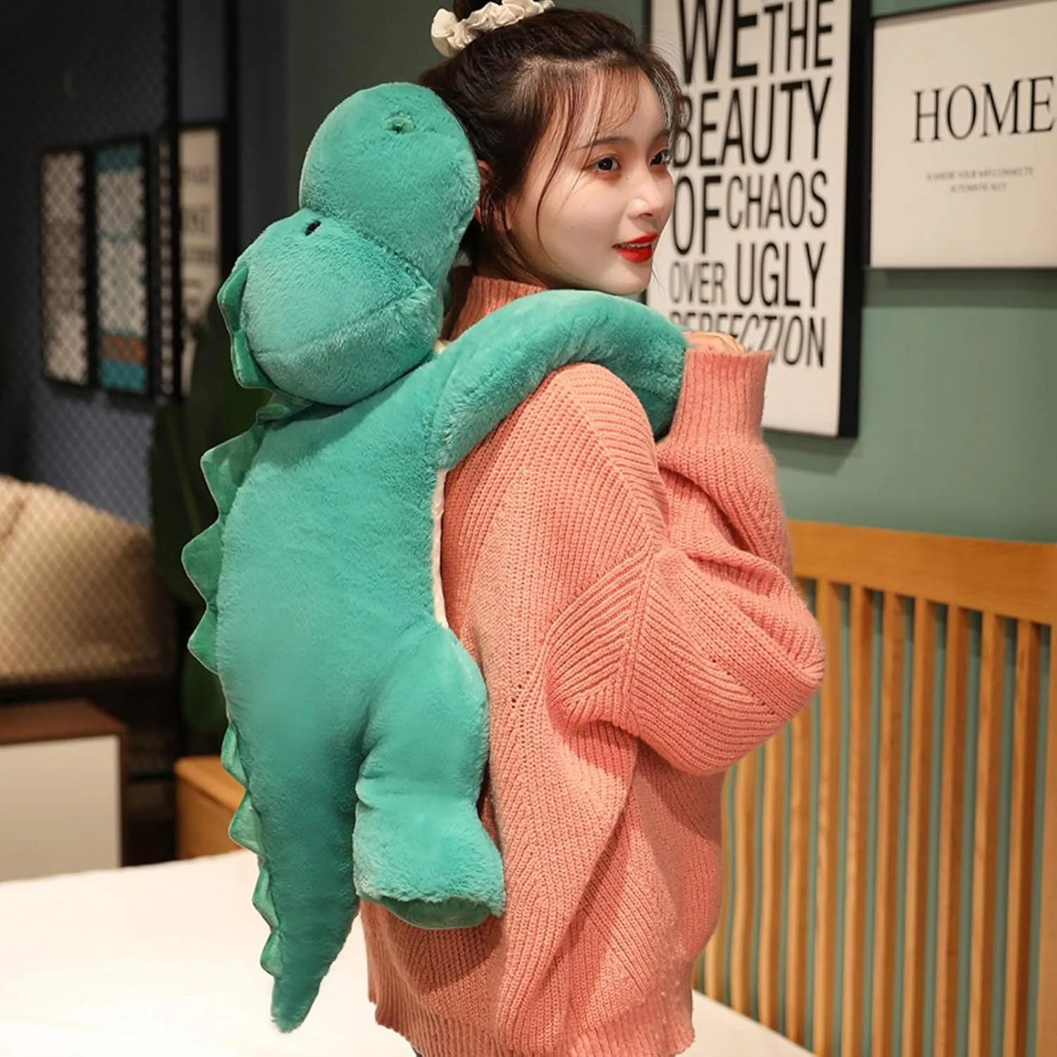 Weighted Stuffed Animals, 29.5" 6.2lbs Weighted Dinosaur Plush Cute Dinosaur Stuffed Animal Dinosaur Weighted Plush Animals Pillow Toy