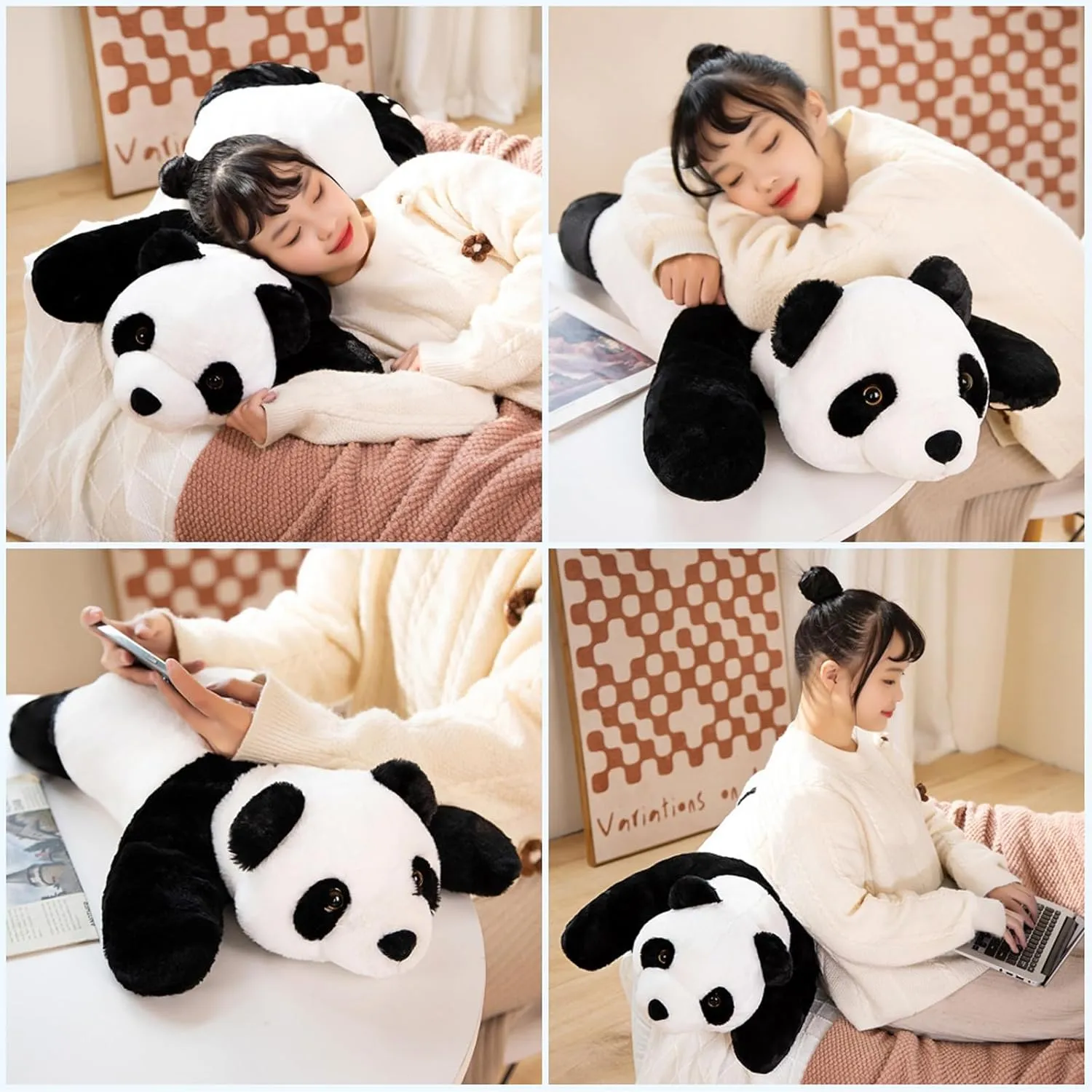 Weighted Stuffed Animals, Panda Plush Cute Panda Weighted Plush Animals Pillow Toy Gifts for Kids Adults, 15 inch