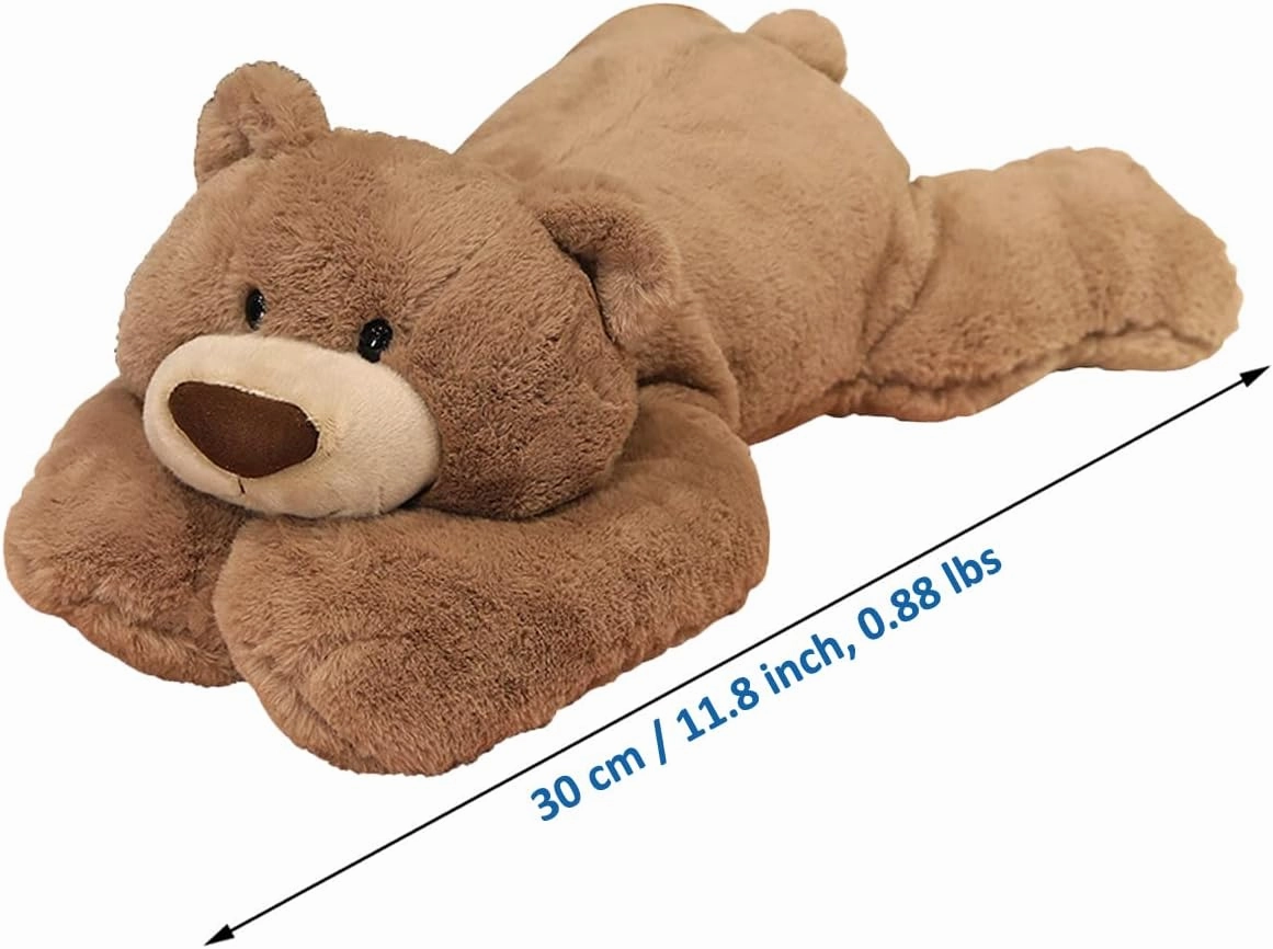 Weighted Stuffed Animals, Weighted Bear Stuffed Animal Toy Brown Bear Plush Throw Pillow Gifts for Boys Girls, 11.8 inch