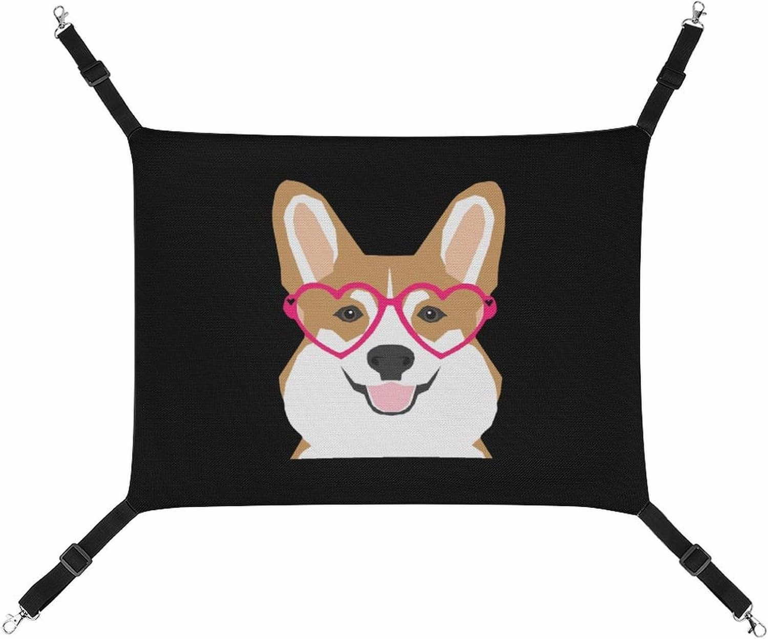 Welsh Corgi Cat Hanging Hammock Soft Breathable Pet Cage Dog Hammock with Adjustable Straps and Metal Hooks