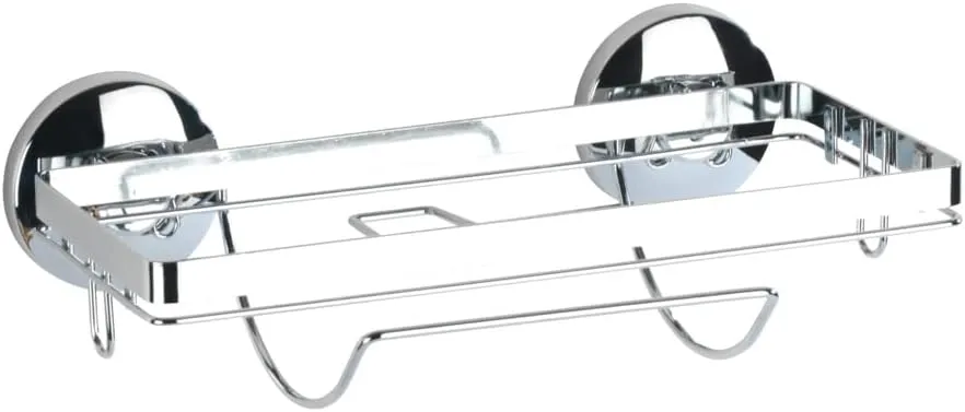WENKO Magic-Loc Kitchen roll Holder-Fixing Without Drilling, Chrome Plated Metal, Silver Shiny, 13 x 28 x 9 cm