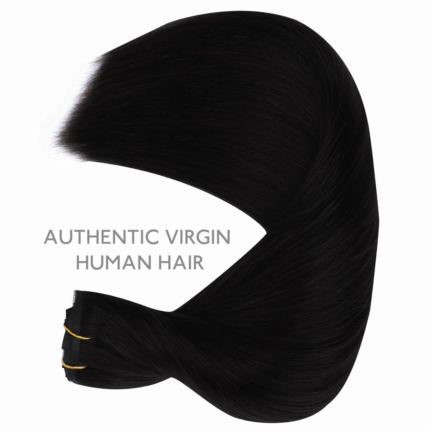 WENNALIFE Genius Seamless Clip-in Hair Extensions - 7pcs Ultra Invisible, 50% Thinner, Jet Black Real Human Hair