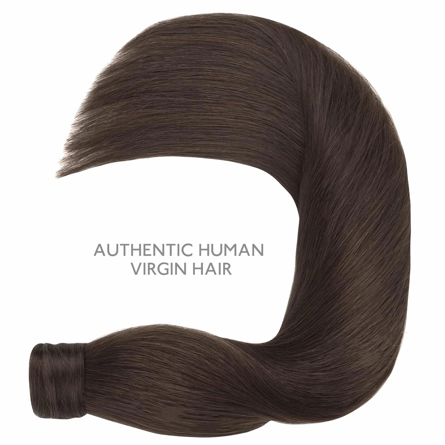 WENNALIFE Ponytail Hair Extension, 14 Inch 75g Light Dark Brown Ponytail Extension Human Hair Clip in Wrap Around Remy Human Hair Extension Hairpieces Real Human Hair