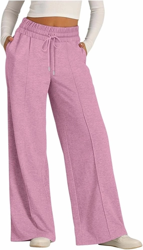 Wide Leg Sweatpants Women High Waisted Drawstring Yoga Casual Lounge Sweat Pants with Pockets