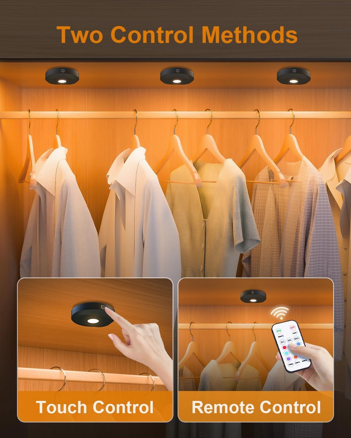 WILLED Under Cabinet Lighting Wireless,RGB Rechargeable Puck Lights with Remote Control,Battery Touch Tap Light with Timer Function,Stick On LED Lights for Kitchen,Cabinet,Counter,Closet,Shelf,6 Pack