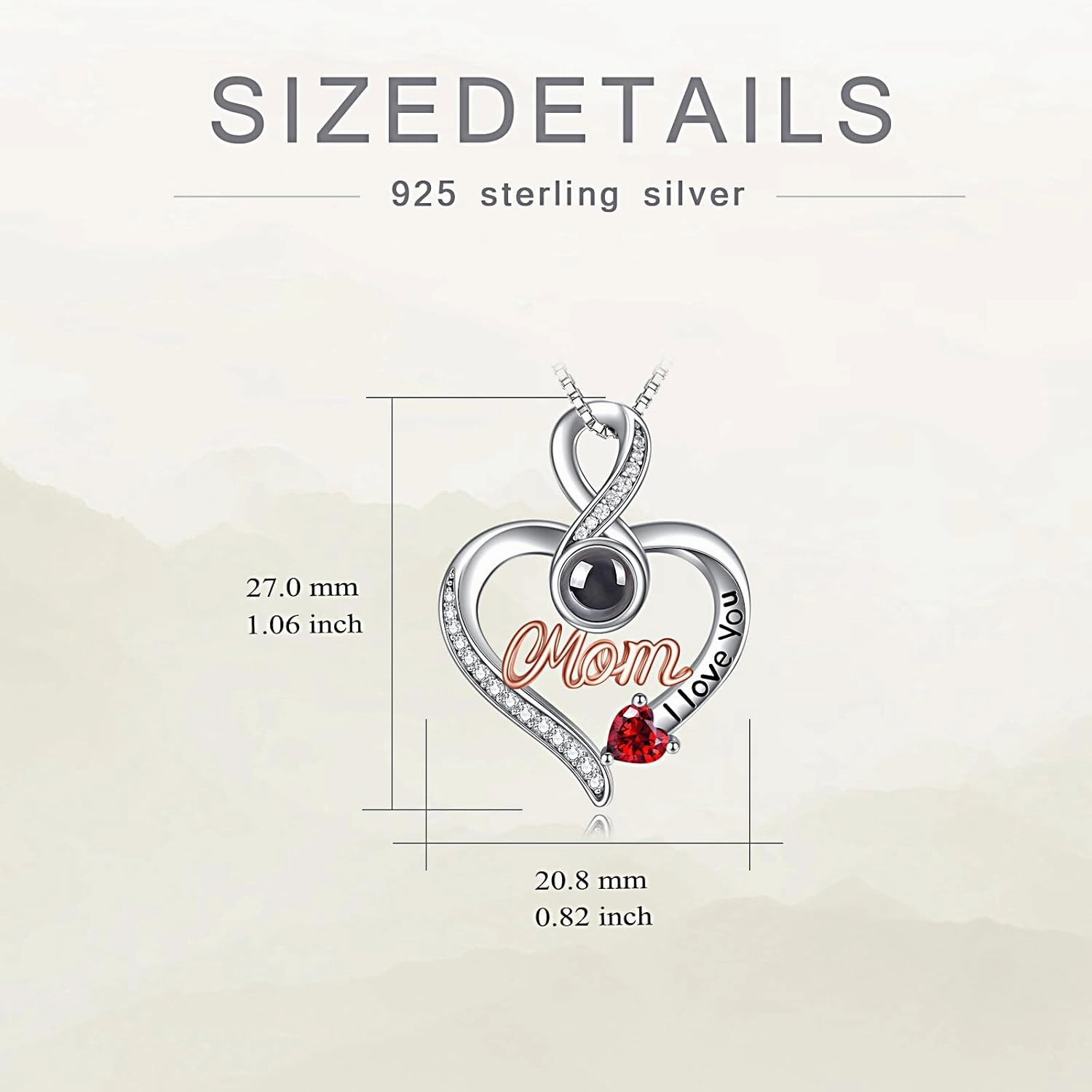 WINNICACA Gifts for Women, Sterling Silver Mom Daughter Necklace, I Love You Mom Jewelry Birthday Mothers Day Jewelry Gifts for Mama Mother Grandma Daughter