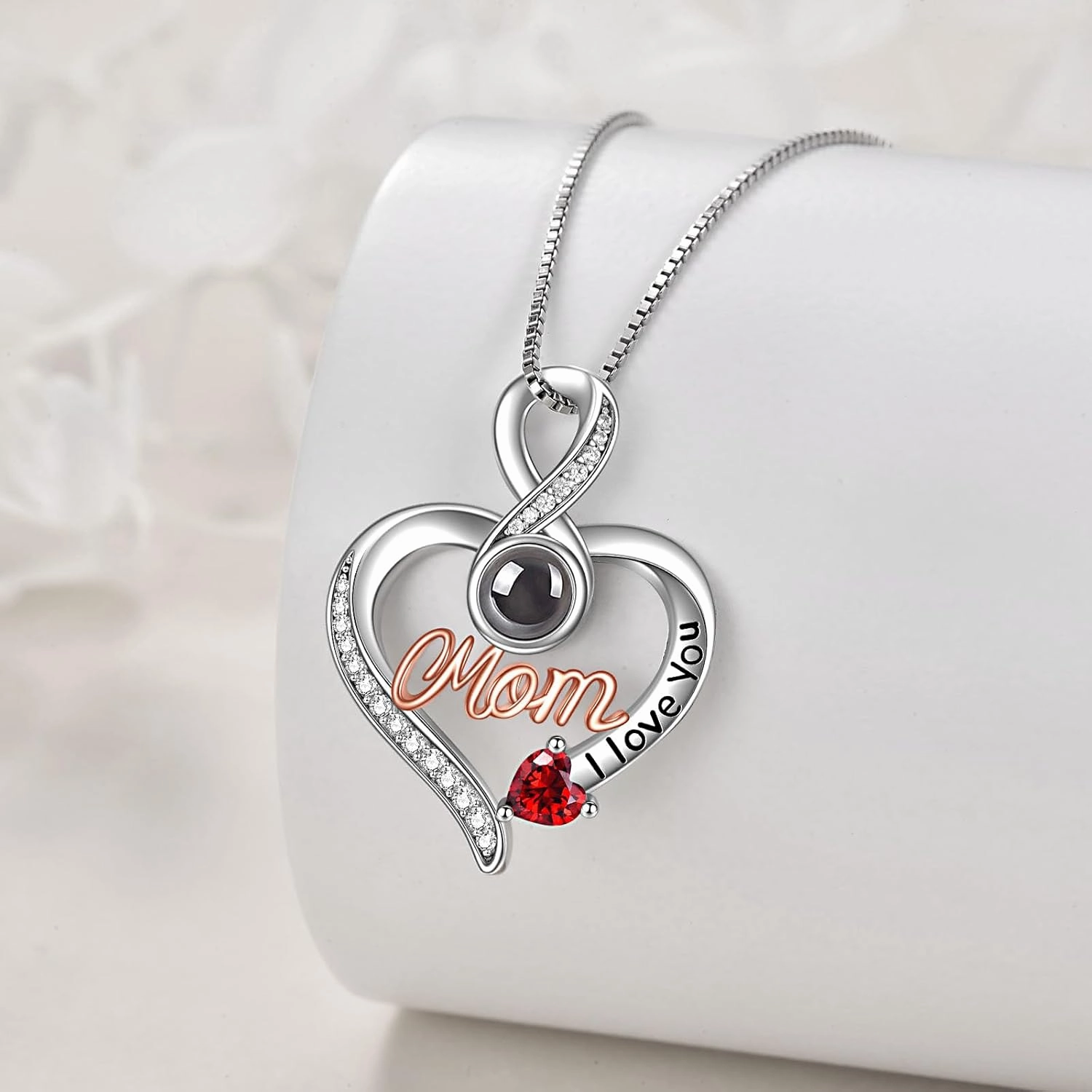 WINNICACA Gifts for Women, Sterling Silver Mom Daughter Necklace, I Love You Mom Jewelry Birthday Mothers Day Jewelry Gifts for Mama Mother Grandma Daughter