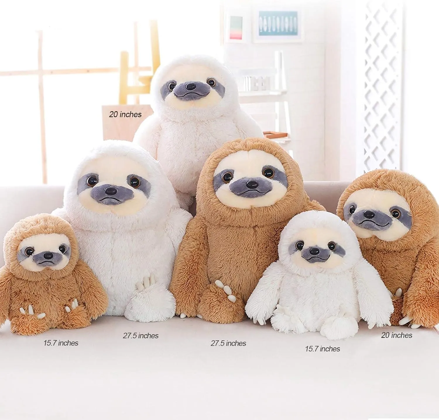 Winsterch Large Plush Sloth Stuffed Animal, Plush Stuffed Animals, Large Plush Sloth Toys,Cute Sloth Plushies Toy, Gifts for Boys and Girls