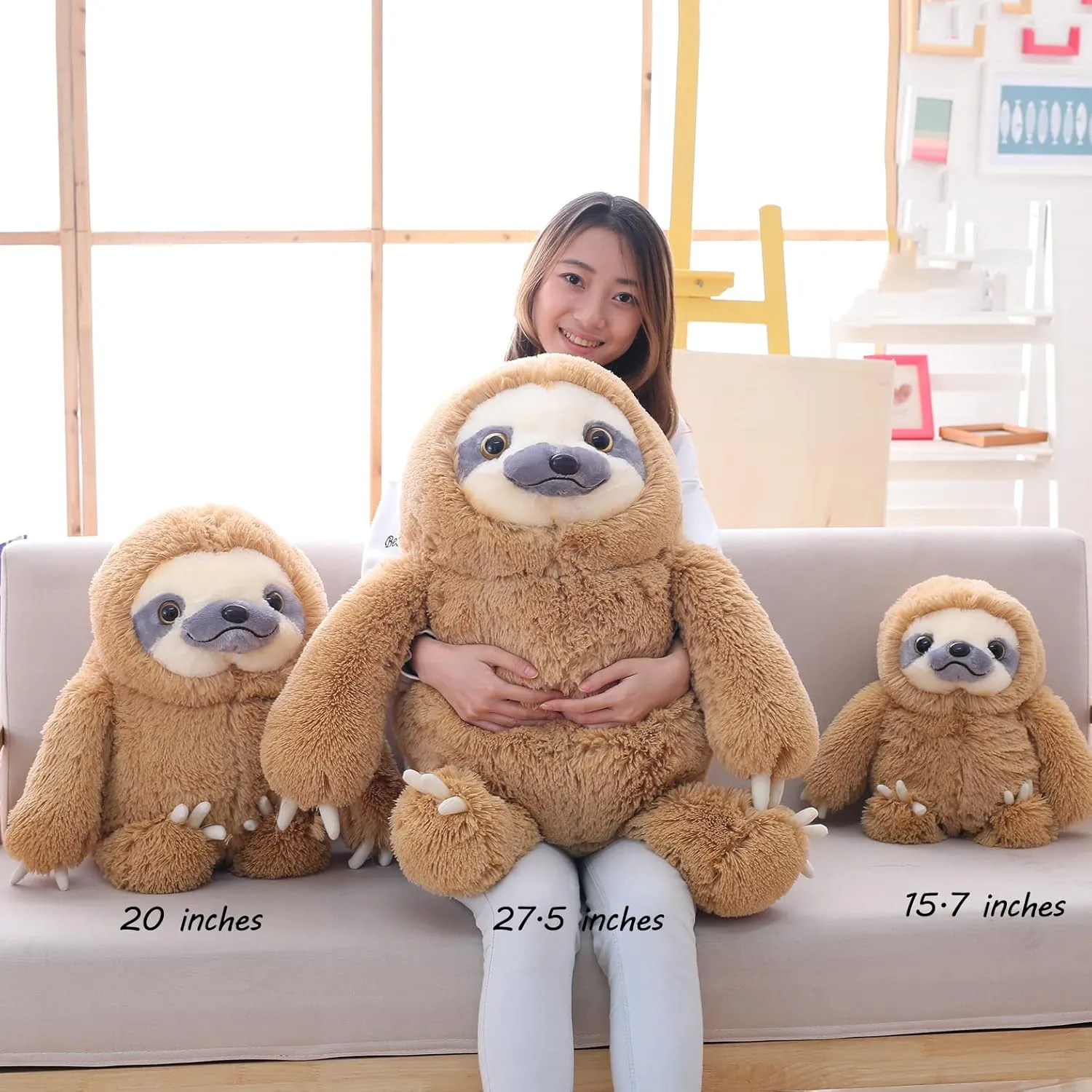 Winsterch Large Plush Sloth Stuffed Animal, Plush Stuffed Animals, Large Plush Sloth Toys,Cute Sloth Plushies Toy, Gifts for Boys and Girls