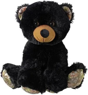 WISHPETS – Loveable Black Bear with Camo Accents Plush Stuffed Animal – 11 Inch Soft Teddy Bear Plushie Toy – Cuddly Nature Gift for Kids Toddlers