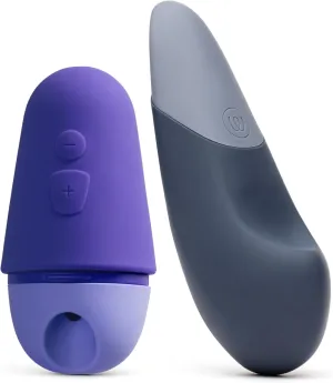 Womanizer Vibe Blue Ultrawave Clit Stimulator Lay On Vibrator & Romp Free X Clitoral Suction Toy - Female Sex Toys Bundle