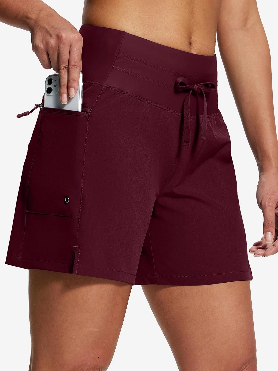 Women's 5"/9" High Waisted Swim Board Shorts Quick Dry UPF 50  Womens Swim Trunks Bottoms with Liner Zipper Pockets