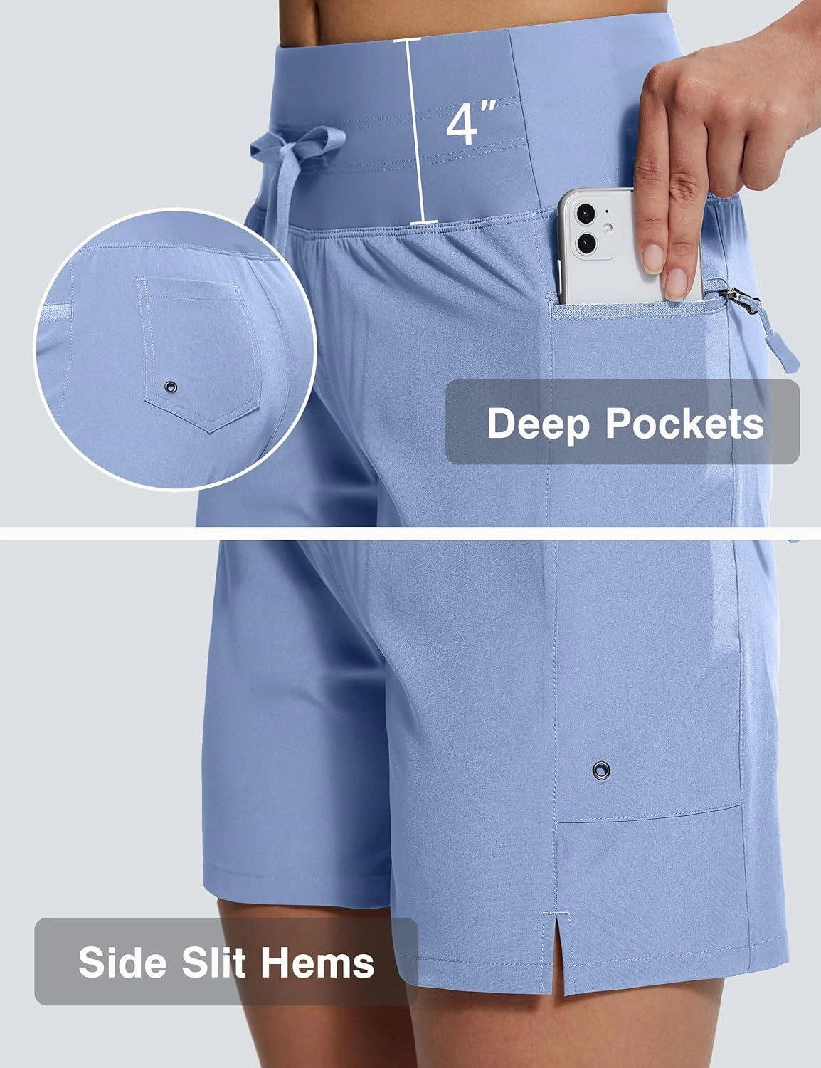Women's 5"/9" High Waisted Swim Board Shorts Quick Dry UPF 50  Womens Swim Trunks Bottoms with Liner Zipper Pockets