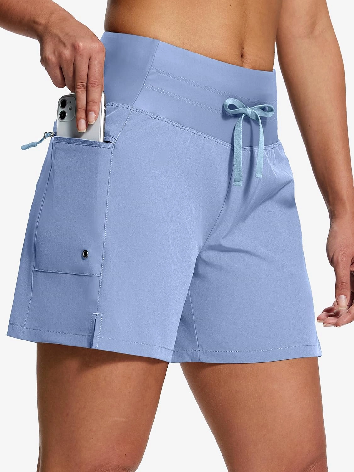 Women's 5"/9" High Waisted Swim Board Shorts Quick Dry UPF 50  Womens Swim Trunks Bottoms with Liner Zipper Pockets