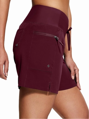 Women's 5"/9" High Waisted Swim Board Shorts Quick Dry UPF 50  Womens Swim Trunks Bottoms with Liner Zipper Pockets