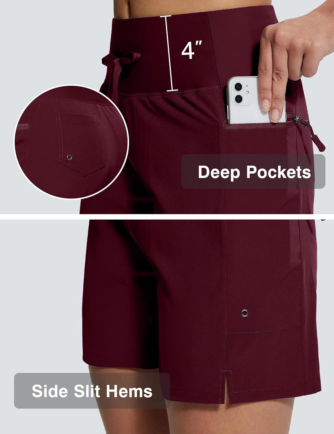 Women's 5"/9" High Waisted Swim Board Shorts Quick Dry UPF 50  Womens Swim Trunks Bottoms with Liner Zipper Pockets