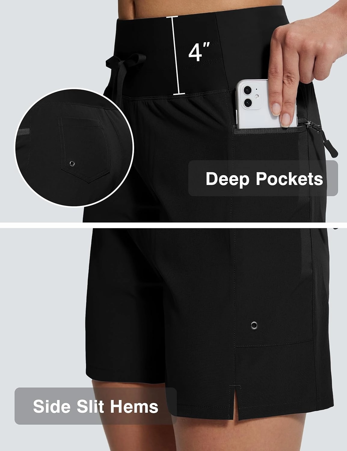 Women's 5"/9" High Waisted Swim Board Shorts Quick Dry UPF 50  Womens Swim Trunks Bottoms with Liner Zipper Pockets