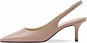 Women's Kitten Heel Slingback Pointed Closed Toe Pumps Dress Shoes for Women Low Stiletto Heels for Women Comfy Dressy Heels
