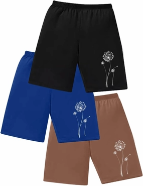 Women's Running Shorts Summer Casual 3Pc Wide Leg Loose Athletic Shorts Solid Color Elastic Waist Legging Shorts