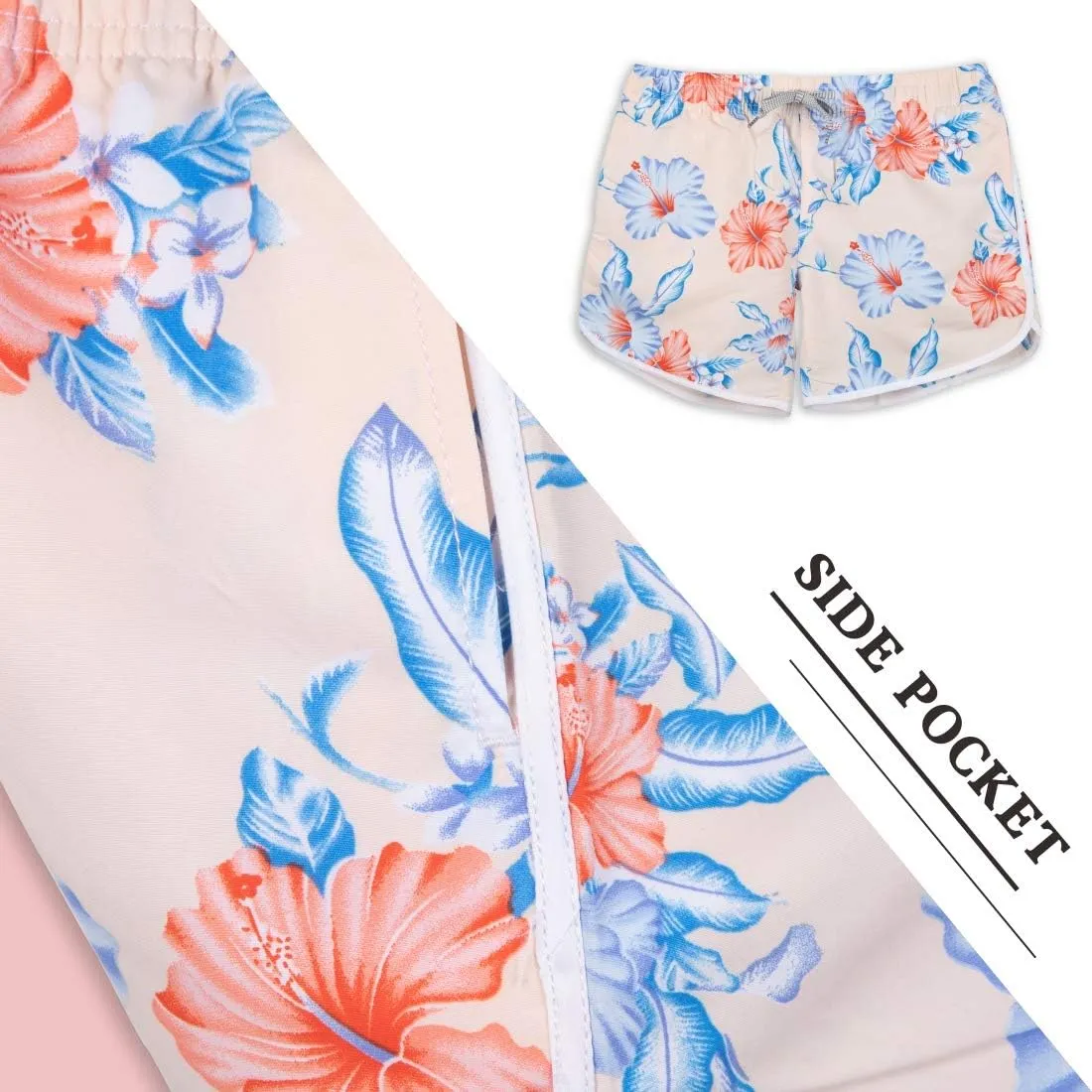 Womens Board Shorts Beach Quick Dry Fabric Swim Slim Trunks Ocean Travel Sports