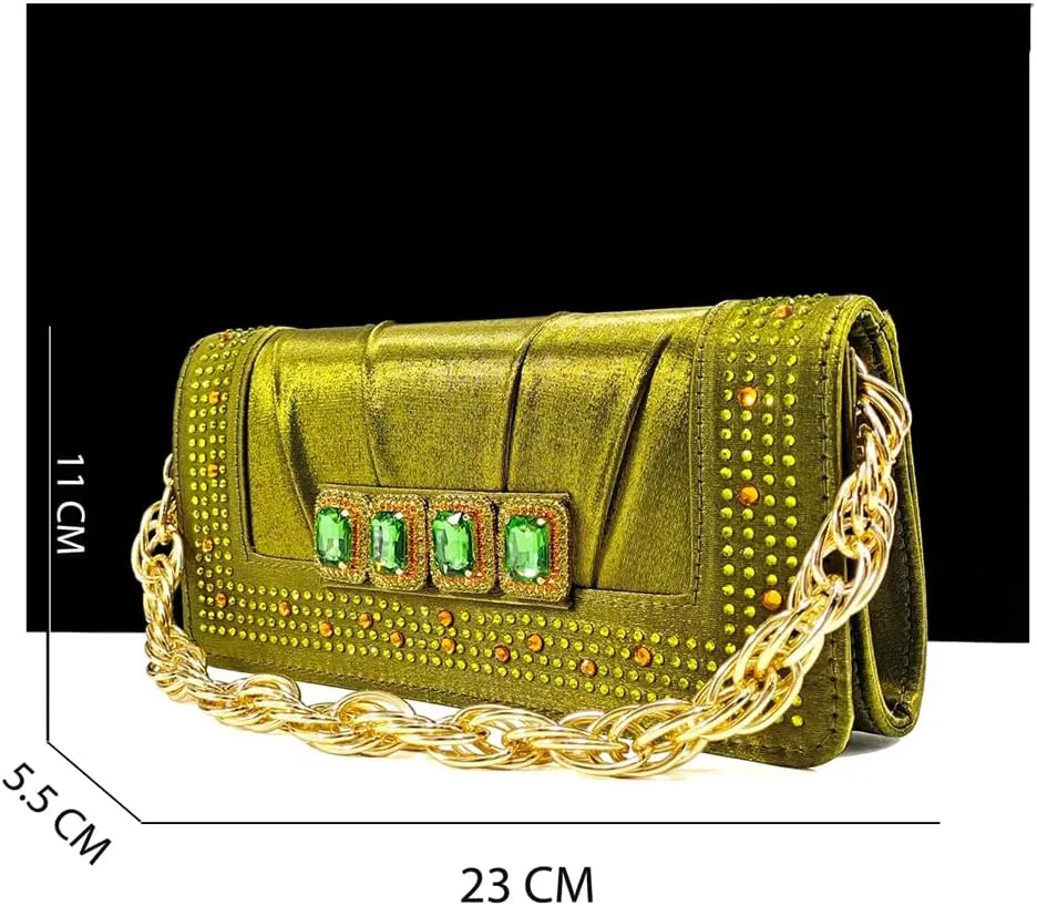 Women’S Color Block Design Heels and Rhinestone Party Bag Set for Evening Wear Pumps