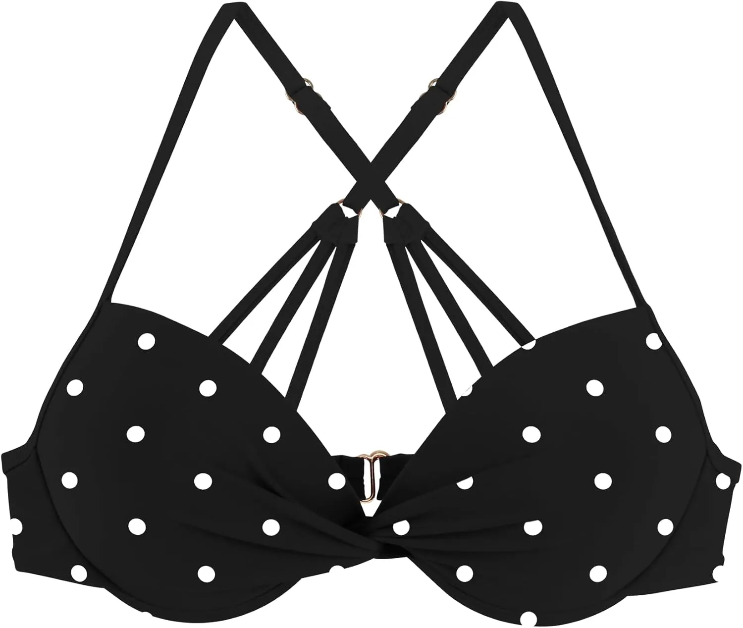 Women's Push Up Bikini Top Twist Front Underwire Molded Soft Pads Vintage Bikini Swimsuits Tops