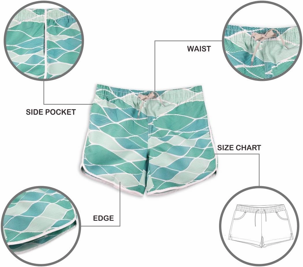 Womens Board Shorts Beach Quick Dry Fabric Swim Slim Trunks Ocean Travel Sports