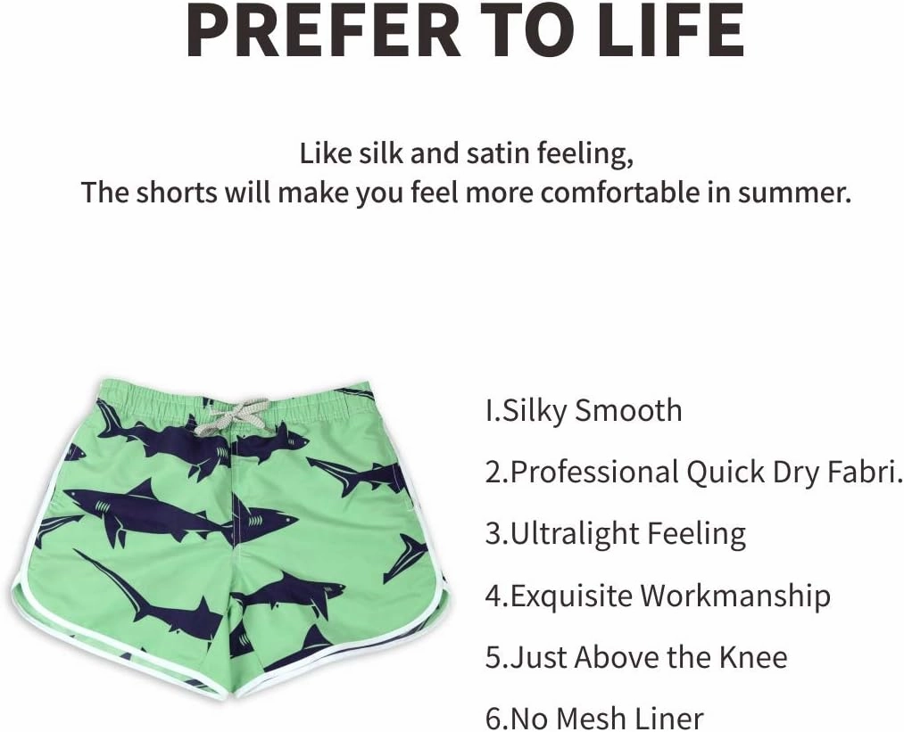 Womens Board Shorts Beach Quick Dry Fabric Swim Slim Trunks Ocean Travel Sports