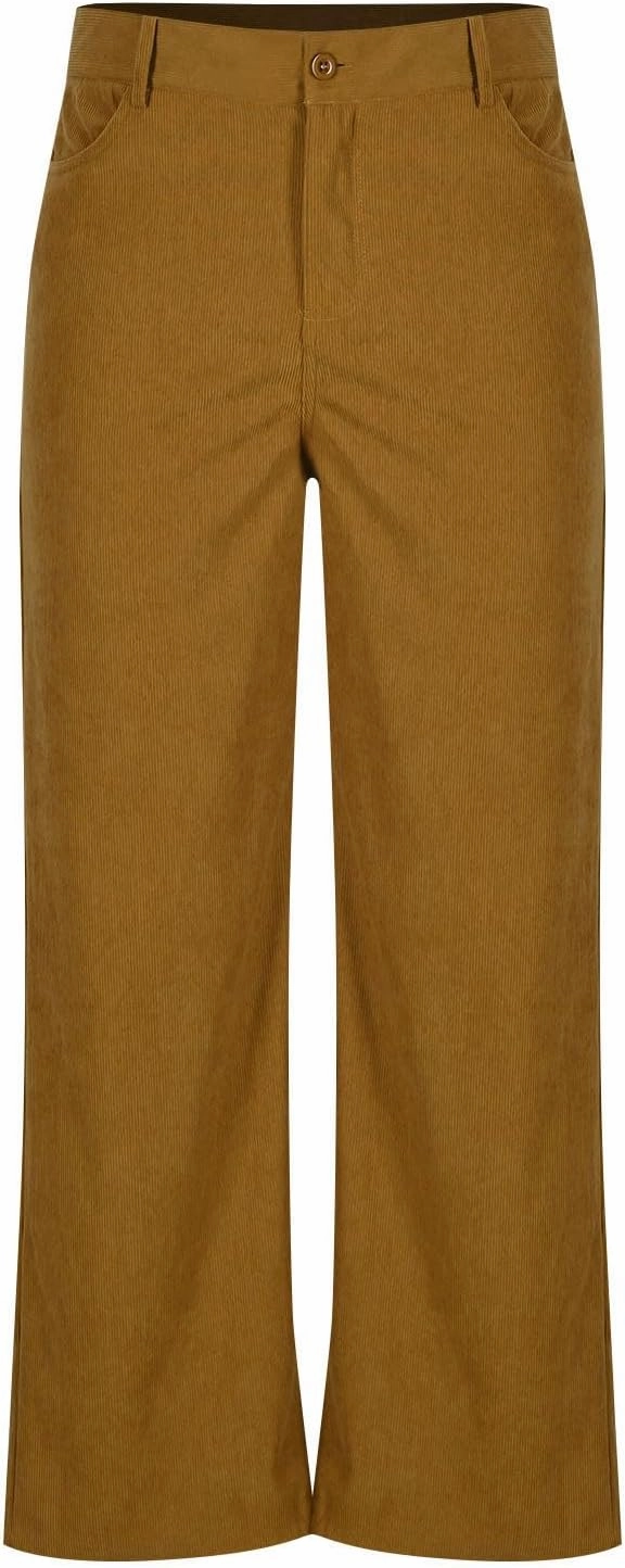 Womens Wide Leg Corduroy Pants Stretch Elastic High Waist Pants Pull On Straight Leg Casual Pant Slacks Trouser 2025