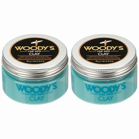 Woody's Clay for Men, Matte Finish with Firm and Flexible Hold, 3.4 oz. 2-Pack